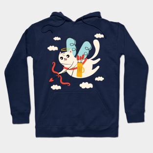 cute cupid cat flying Hoodie